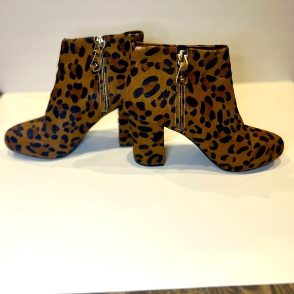 Topshop Women's Leopard Pony Hide Booties Size 7.5 - Picture 3 of 6